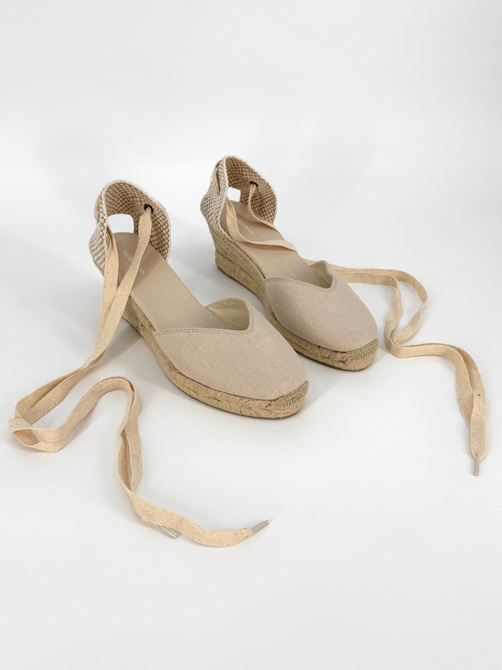 Soludos Lyon Ankle Wrap Espadrille LA Concha Ivory Women’s 9.5 Coastal Boho - Picture 2 of 8
